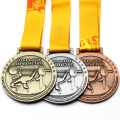Médaille en gros de prix de sport de lutte en métal sur mesure avec ruban